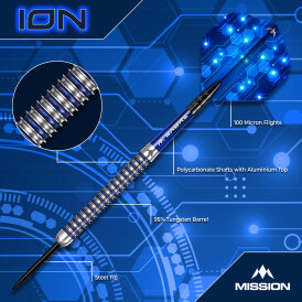 Mission Darts Steel Darts Ion 95% Tungsten Steeltip Darts Steeldart