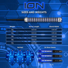 Mission Darts Steel Darts Ion 95% Tungsten Steeltip Darts Steeldart