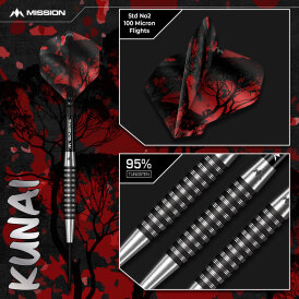 Mission Darts Steel Darts Kunai 95% Tungsten Steeltip Darts Steeldart