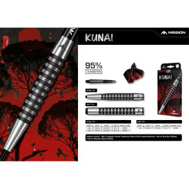 Mission Darts Soft Darts Kunai 95% Tungsten Softtip Darts Softdart 19 g