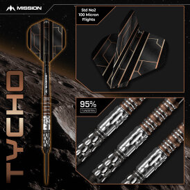 Mission Darts Steel Darts Tycho 95% Tungsten Steeltip Darts Steeldart 22 g