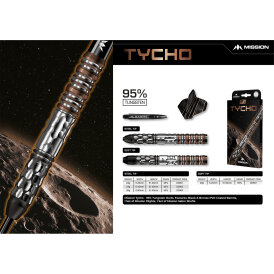 Mission Darts Steel Darts Tycho 95% Tungsten Steeltip Darts Steeldart 24 g