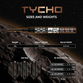 Mission Darts Soft Darts Tycho 95% Tungsten Softtip Darts Softdart 20 g