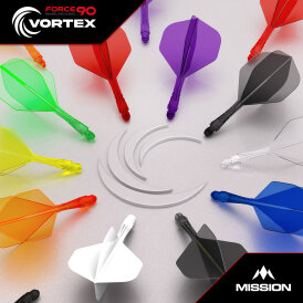 Mission Force 90 Vortex Moulded Flight & Shaft System IM Intermediate Schwarz/Klar Nr.6