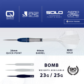 Harrows Steel Darts Quick Point GEO Bomb 90% Tungsten Steeltip Dart Steeldart 23 g