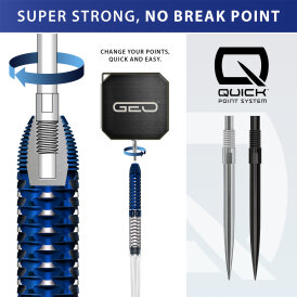 Harrows Steel Darts Quick Point GEO Parallel 90% Tungsten Steeltip Dart Steeldart 23 g