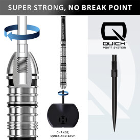 Harrows Steel Darts Quick Point Supergrip QP Tapered 90% Tungsten Steeltip Dart Steeldart 22 g