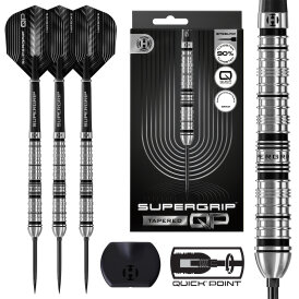 Harrows Steel Darts Quick Point Supergrip QP Tapered 90% Tungsten Steeltip Dart Steeldart 30 g