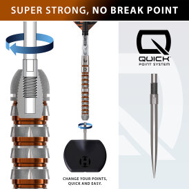 Harrows Steel Darts Quick Point Luke Woodhouse Woody Series 3 90% Tungsten Steeltip Dart Steeldart 21 g