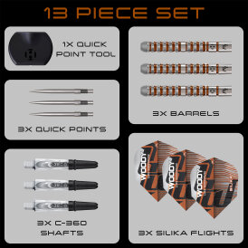 Harrows Steel Darts Quick Point Luke Woodhouse Woody Series 3 90% Tungsten Steeltip Dart Steeldart 23 g