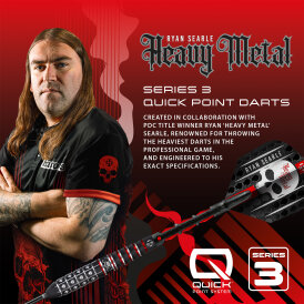 Harrows Steel Darts Quick Point Ryan Searle Heavy Metal Series 3 90% Tungsten Steeltip Dart Steeldart