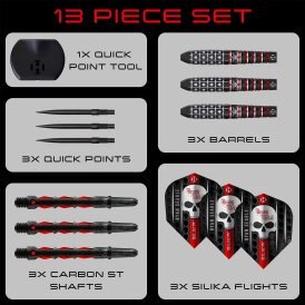 Harrows Steel Darts Quick Point Ryan Searle Heavy Metal Series 3 90% Tungsten Steeltip Dart Steeldart