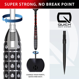 Harrows Steel Darts Quick Point Ryan Searle Heavy Metal Series 3 90% Tungsten Steeltip Dart Steeldart 24 g