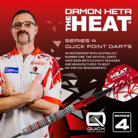 Harrows Steel Darts Quick Point Damon Heta The Heat Series 4 90% Tungsten Steeltip Dart Steeldart 21 g