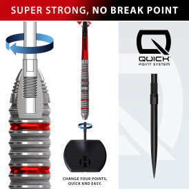 Harrows Steel Darts Quick Point Damon Heta The Heat Series 4 90% Tungsten Steeltip Dart Steeldart 23 g