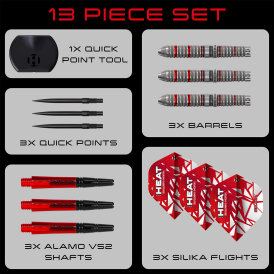Harrows Steel Darts Quick Point Damon Heta The Heat Series 4 90% Tungsten Steeltip Dart Steeldart 23 g