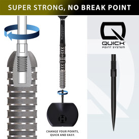 Harrows Steel Darts Quick Point Dave Chisnall Chizzy Series 4 90% Tungsten Steeltip Dart Steeldart 23 g