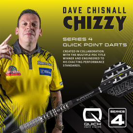 Harrows Steel Darts Quick Point Dave Chisnall Chizzy Series 4 90% Tungsten Steeltip Dart Steeldart 24 g