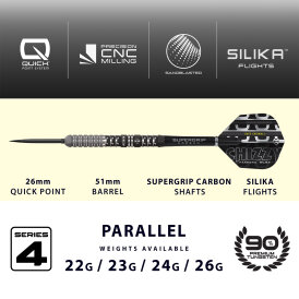 Harrows Steel Darts Quick Point Dave Chisnall Chizzy Series 4 90% Tungsten Steeltip Dart Steeldart 26 g