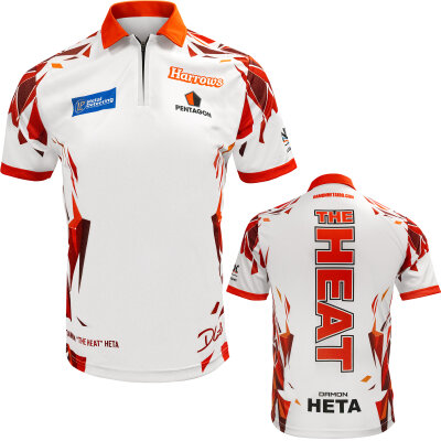 Harrows Darts Damon Heta The Heat Signature Shirt Matchshirt Dart Shirt Trikot Design 2025 Größe 3XL