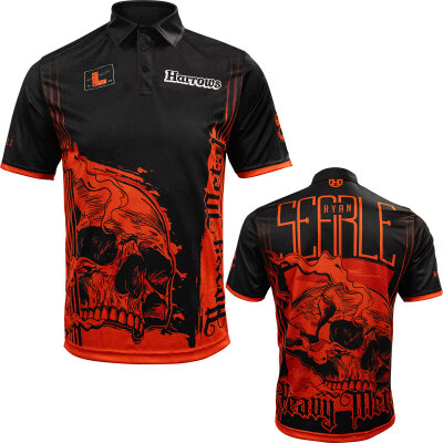 Harrows Darts Ryan Searle Heavy Metal Signature Shirt 2 Matchshirt Dart Shirt Trikot Design 2025 Größe L