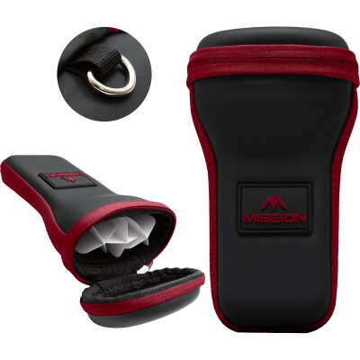 Mission Darts Kapsule EVA Dart Case Drop-in Case Darttasche Dartcase Dartbox Wallet Schwarz/Rot