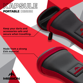 Mission Darts Kapsule EVA Dart Case Drop-in Case Darttasche Dartcase Dartbox Wallet Schwarz/Rot