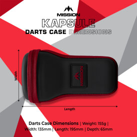 Mission Darts Kapsule EVA Dart Case Drop-in Case Darttasche Dartcase Dartbox Wallet Schwarz/Rot