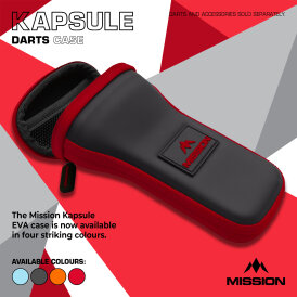 Mission Darts Kapsule EVA Dart Case Drop-in Case Darttasche Dartcase Dartbox Wallet Schwarz/Rot