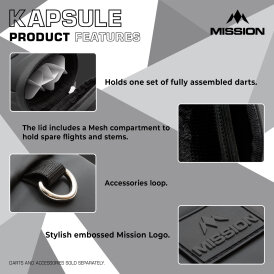 Mission Darts Kapsule EVA Dart Case Drop-in Case Darttasche Dartcase Dartbox Wallet Schwarz/Grau