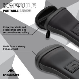 Mission Darts Kapsule EVA Dart Case Drop-in Case Darttasche Dartcase Dartbox Wallet Schwarz/Grau