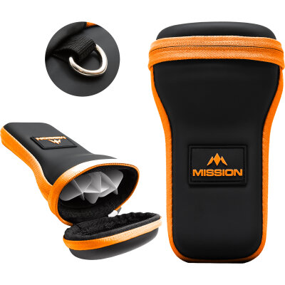 Mission Darts Kapsule EVA Dart Case Drop-in Case Darttasche Dartcase Dartbox Wallet Schwarz/Orange