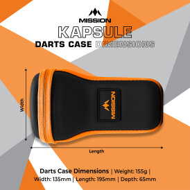 Mission Darts Kapsule EVA Dart Case Drop-in Case Darttasche Dartcase Dartbox Wallet Schwarz/Orange