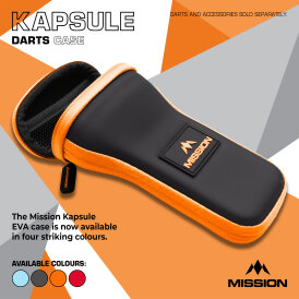 Mission Darts Kapsule EVA Dart Case Drop-in Case Darttasche Dartcase Dartbox Wallet Schwarz/Orange