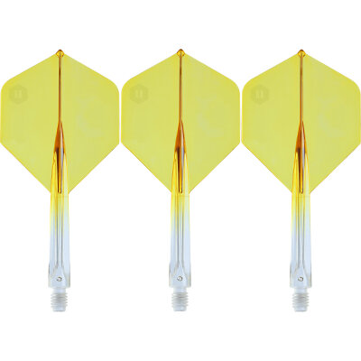 unicorn Dart Forge Two Tone ALL-IN-ONE Flight- Schaftsystem Flightform/Shape Nr.2 Klar/Gelb M Mittel