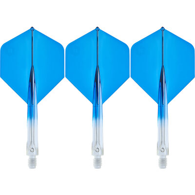 unicorn Dart Forge Two Tone ALL-IN-ONE Flight- Schaftsystem Flightform/Shape Nr.2 Klar/Blau L Lang