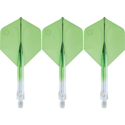 unicorn Dart Forge Two Tone ALL-IN-ONE Flight- Schaftsystem Flightform/Shape Nr.2 Klar/Grün L Lang