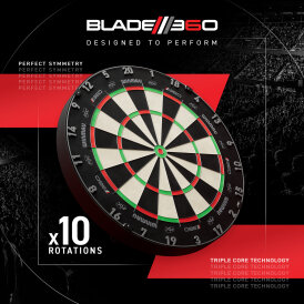 Winmau Professional Blade 360 Dartboard Surround Set Dartscheibe, Surround, 2 Tungsten-Dartsets incl. Abwurflinie Starter Pack Startset
