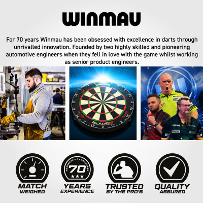 Winmau Professional Blade 6 Triple Core Dartboard Surround Set Dartscheibe, Surround, 2 Tungsten-Dartsets incl. Abwurflinie Starter Pack Startset