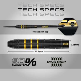 Red Dragon Steel Darts Luke Humphries 50 Years Player Limited Edition 90% Tungsten Steeltip Dart Steeldart 22 g