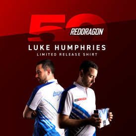 Red Dragon Darts Luke Humphries Cool Hand 50 Years Player Limited Edition Shirt Matchshirt Dart Shirt Trikot Design 2025