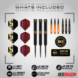 Red Dragon Steel Darts Peter Wright Snakebite 50 Years Player Limited Edition 90% Tungsten Steeltip Dart Steeldart 21 g