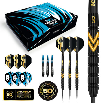 Red Dragon Steel Darts Gerwyn Price Iceman 50 Years Player Limited Edition 90% Tungsten Steeltip Dart Steeldart 23 g