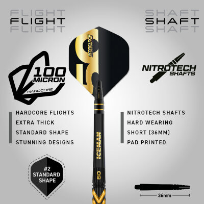 Red Dragon Steel Darts Gerwyn Price Iceman 50 Years Player Limited Edition 90% Tungsten Steeltip Dart Steeldart 23 g