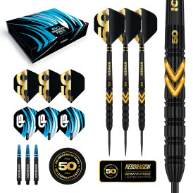 Red Dragon Steel Darts Gerwyn Price Iceman 50 Years Player Limited Edition 90% Tungsten Steeltip Dart Steeldart 23 g