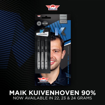 BULLS NL Steel Darts Maik Kuivenhoven 90% Tungsten Matchdart Steeltip Darts Steeldart 23 g / Verpackung besch�digt