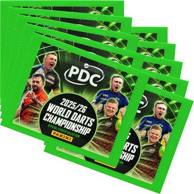 Panini - PDC World Darts Championship 2025/26 Sticker - Lose Tüten je 5 Sticker 10 Tüten