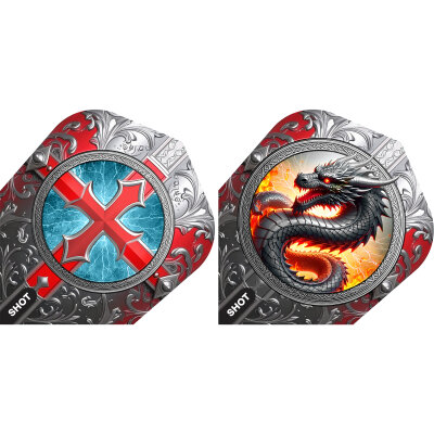 Shot Dart Flights Future Knights St George, The Dragon Nr.6 Dartflights verschiedene Designs