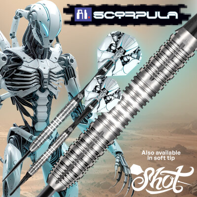 Shot Steel Darts AI Scorpula 90% Tungsten Steeltip Darts Steeldart