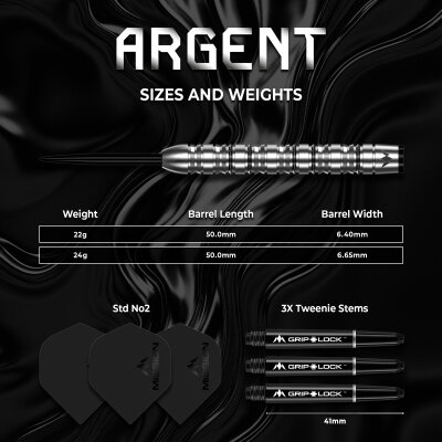 Mission Darts Steel Darts Argent 90% Tungsten Steeltip Darts Steeldart